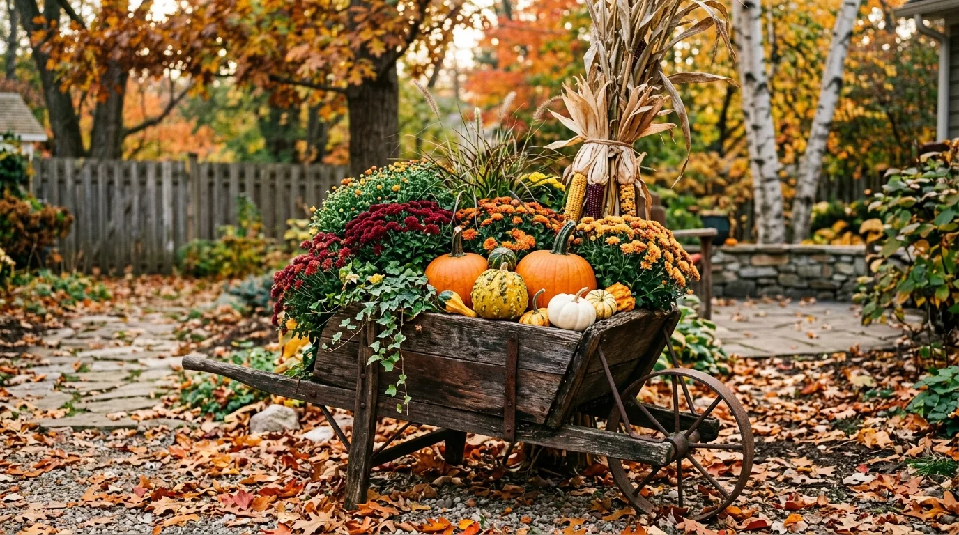 Modern Fall Planter With Clean Greenery